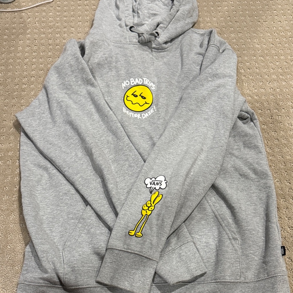 Vans Gray Hoodie with Yellow Graphics